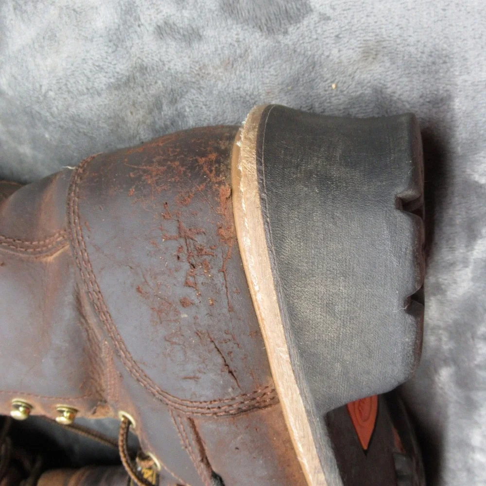 Carolina Work Boots Mens 7.5‎ D Brown Waterproof Leather Hard Toe Lace-Up VTG